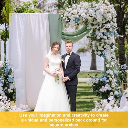 Supvox® 9.8ft Square Backdrop Stand Assembly Golden Backdrop Stand for Decoration Iron Cast Balloon Backdrops Stands Stand Flower Frame Bridal Baby Shower Ceremony