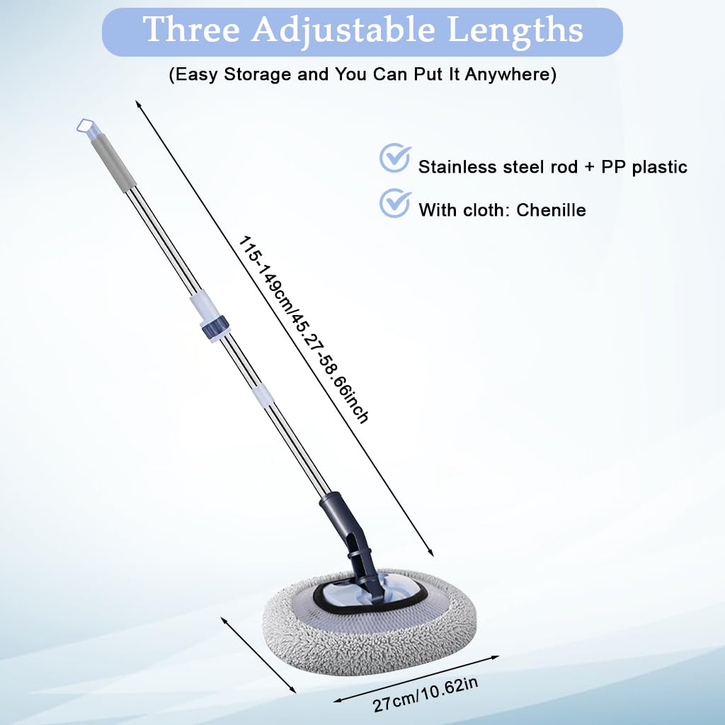 STHIRA Car Washing Mop for Cars and Windows featuring 180° Flexible Head with 45–58 in Telescopic Stainless Steel Rod
