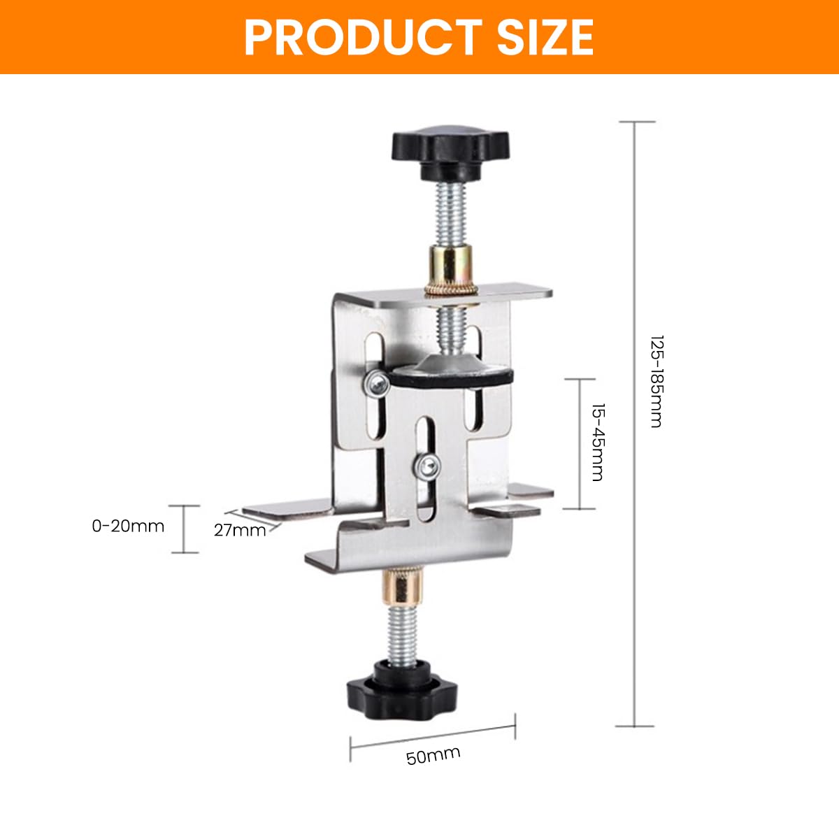 Serplex Cabinet Door Installation Jig for 15–45mm Thickness with Built‑In Door Support Arm | Heavy Duty Stainless Steel Mounting Tool