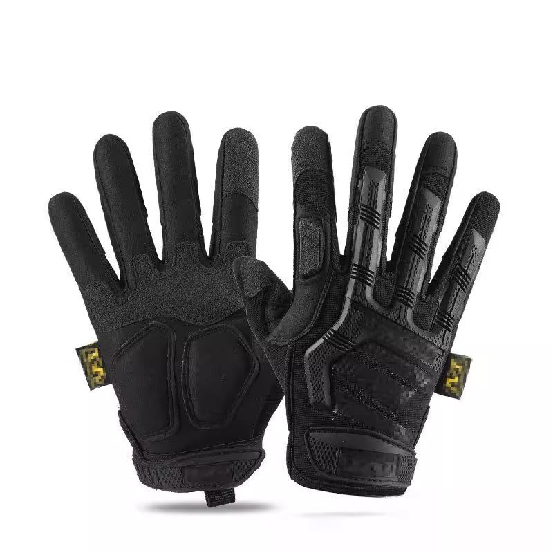Proberos® M-Pact Covert Tactical Gloves with Secure Fit, Touchscreen Capable Safety for Men, Work Impact Protection and Vibration Absorption - Black L