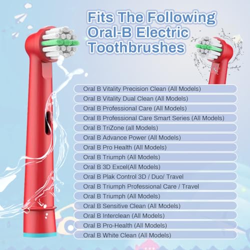 MAYCREATE® 4 Pack Kids Toothbrush Heads Compatible with Oral B Children Electric Toothbrush Replacement 2PCS