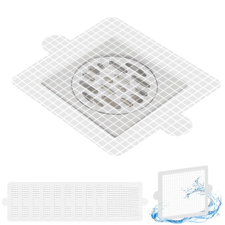 HASTHIP Disposable Shower Drain Hair Catcher for Bathroom and Sink | 10Pack 6 x 6 in Mesh Stickers