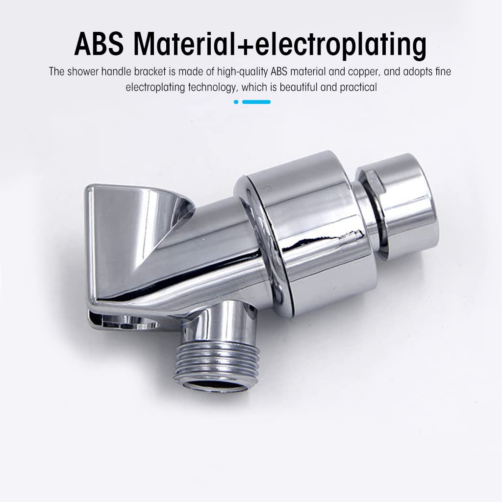 HASTHIP Shower System Adapter Connector for Wall Installation with 360° Rotatable Mount Silver