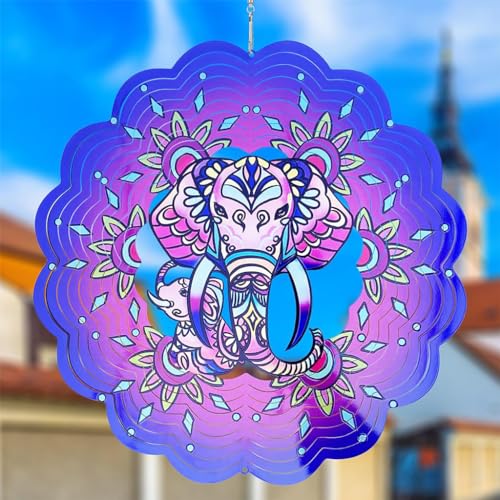 HASTHIP Rotation Garden Decoration Hanging Ornament 12 Inches Shining  Dazzling  Anti-bird Reflective Garden Decoration Double Side Glare Bird Scare Reflective Wind Ornament