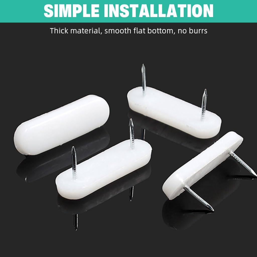 Serplex Furniture Glide Nails for Wooden Chair Legs with Plastic Pads 30Pcs | Anti Scratch Floor Protectors for Hardwood and Tile Floors