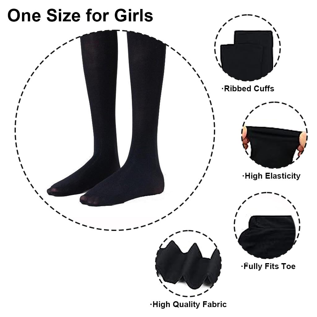 Venzina Wednesday Adams Dress Costume for Girls with Socks Necklace & Earrings | Black Party Cosplay Set for Kids 3–5 Years