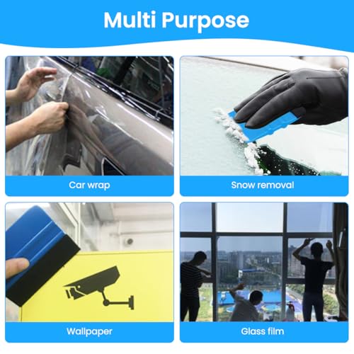 STHIRA® 30PCS 4-Inch Squeegee for Vinyl Wrap with Felt Edge for Car Window Tint Paint Protection Film Wallpaper Application Durable Scraper Kit Bubble-Free Scratch-Free Finish