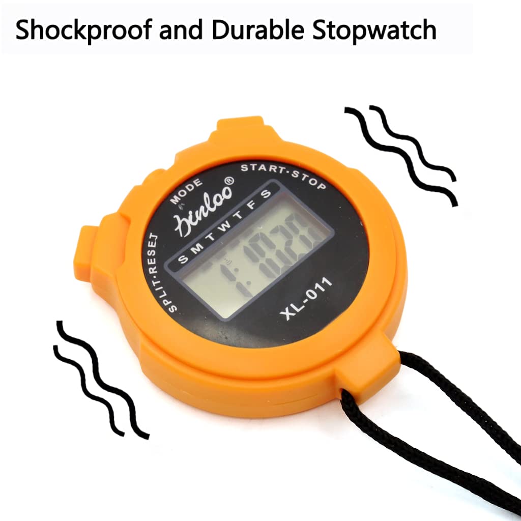 Optifit Digital Stopwatch Timer for Sports and Training with LCD Alarm Clock Display 3 PCS