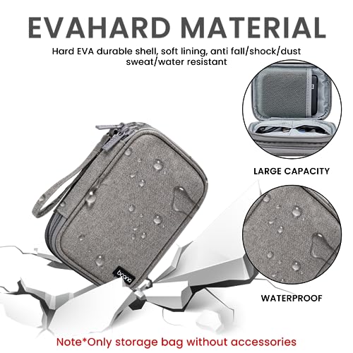ZORBES® Carrying Case for Ssd Hard Drive Storage Bag Double Layer for Two 2.5 Inch Ssd Hard Drive Oxford Cloth Accessory Bag Not Include Ssd Accessories Grey X 2