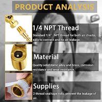 STHIRA® Heavy Duty Air Chuck Set Dual Head Standard Male Quick Plug & 1/4 Inch Female NPT Closed Ball, Easy to Connect for Air Compressor & Inflator 2 Way Connection Air Chuck Set