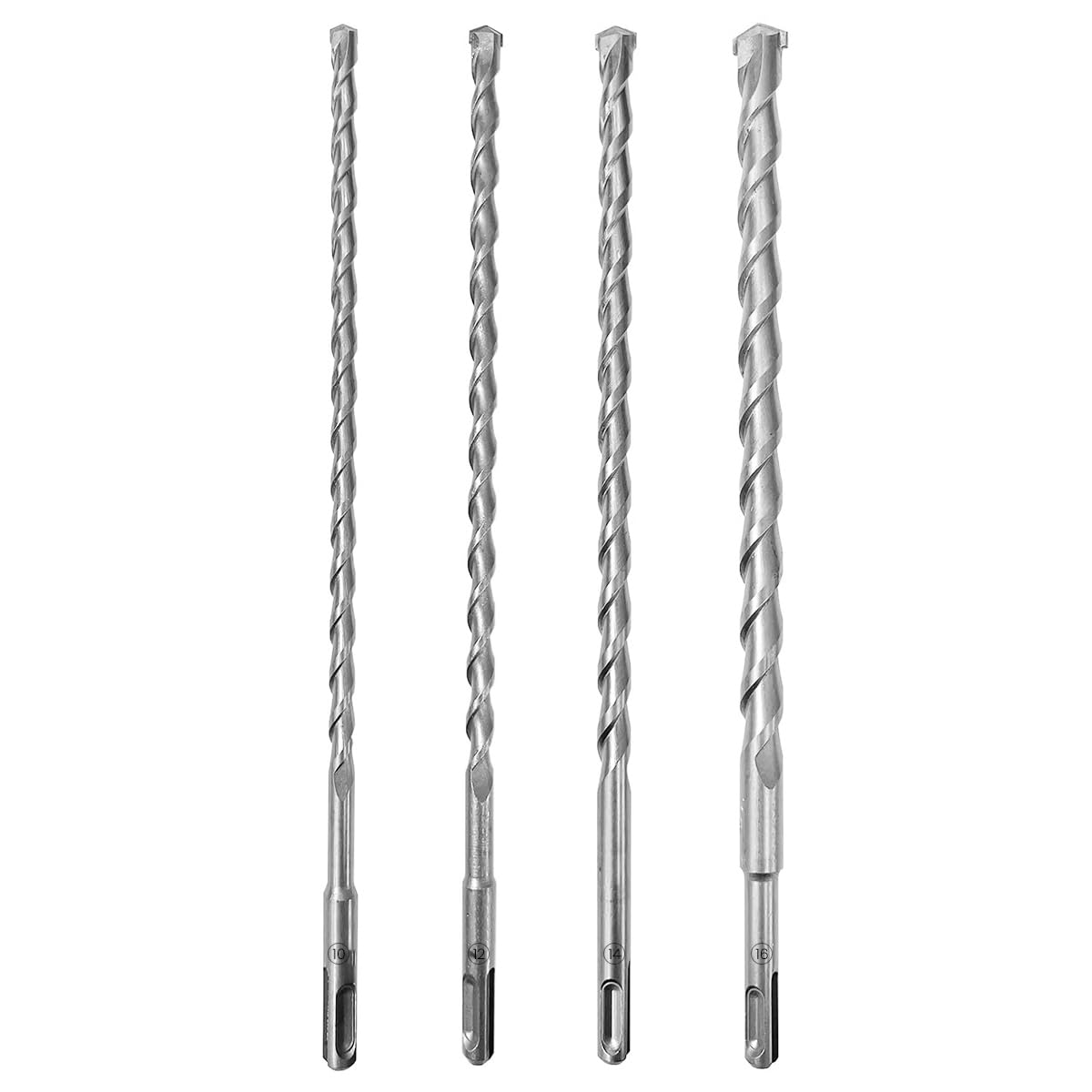 Serplex® 4Pcs Long Impact Power Drill Bit 35cm Alloy Twist Drill Bit Set Concrete Masonry SDS Plus Shank Drill Bit Set Rotary Hammer Drill Bits for Brick, Stone, Concrete