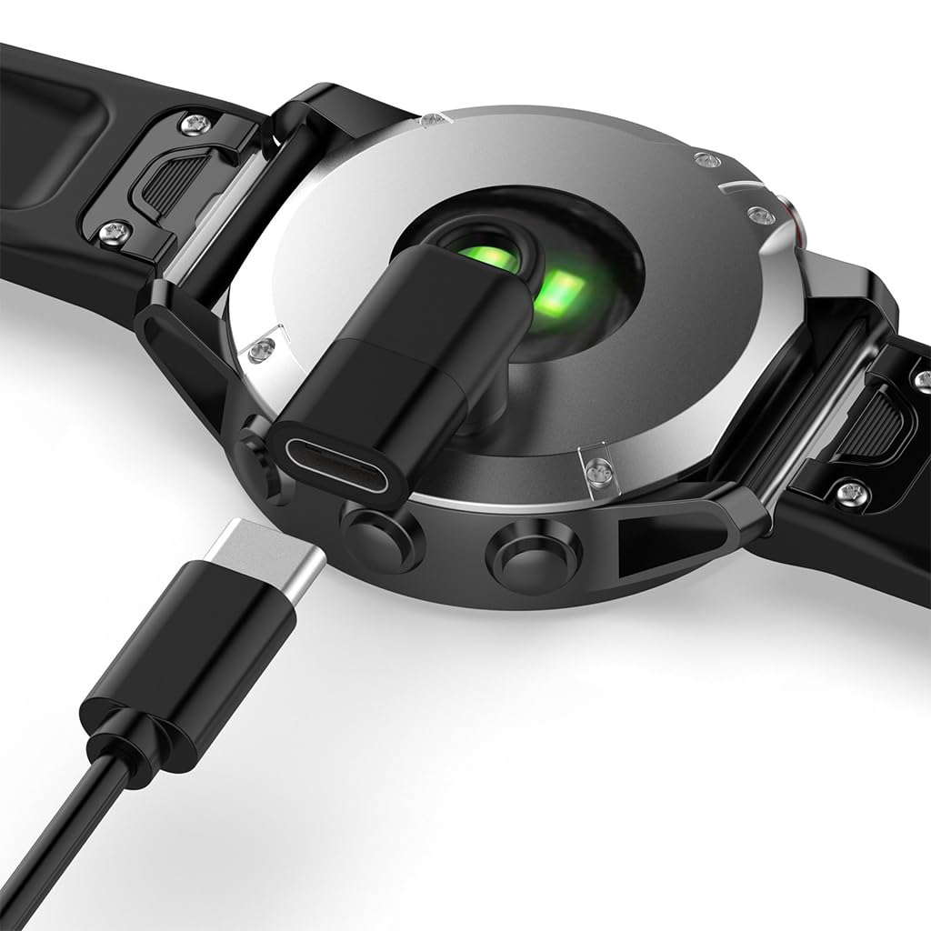 ZORBES USB C to Garmin Adapter for Fenix and Forerunner featuring 90 Degree Port Design