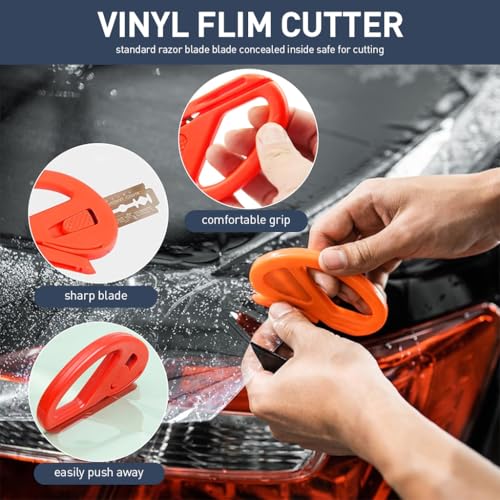 ZIBUYU® 27PCS Car Window Film Tint Squeegee Vinyl Wrap Tool Automotive Glass Protective Installation Kit for Window