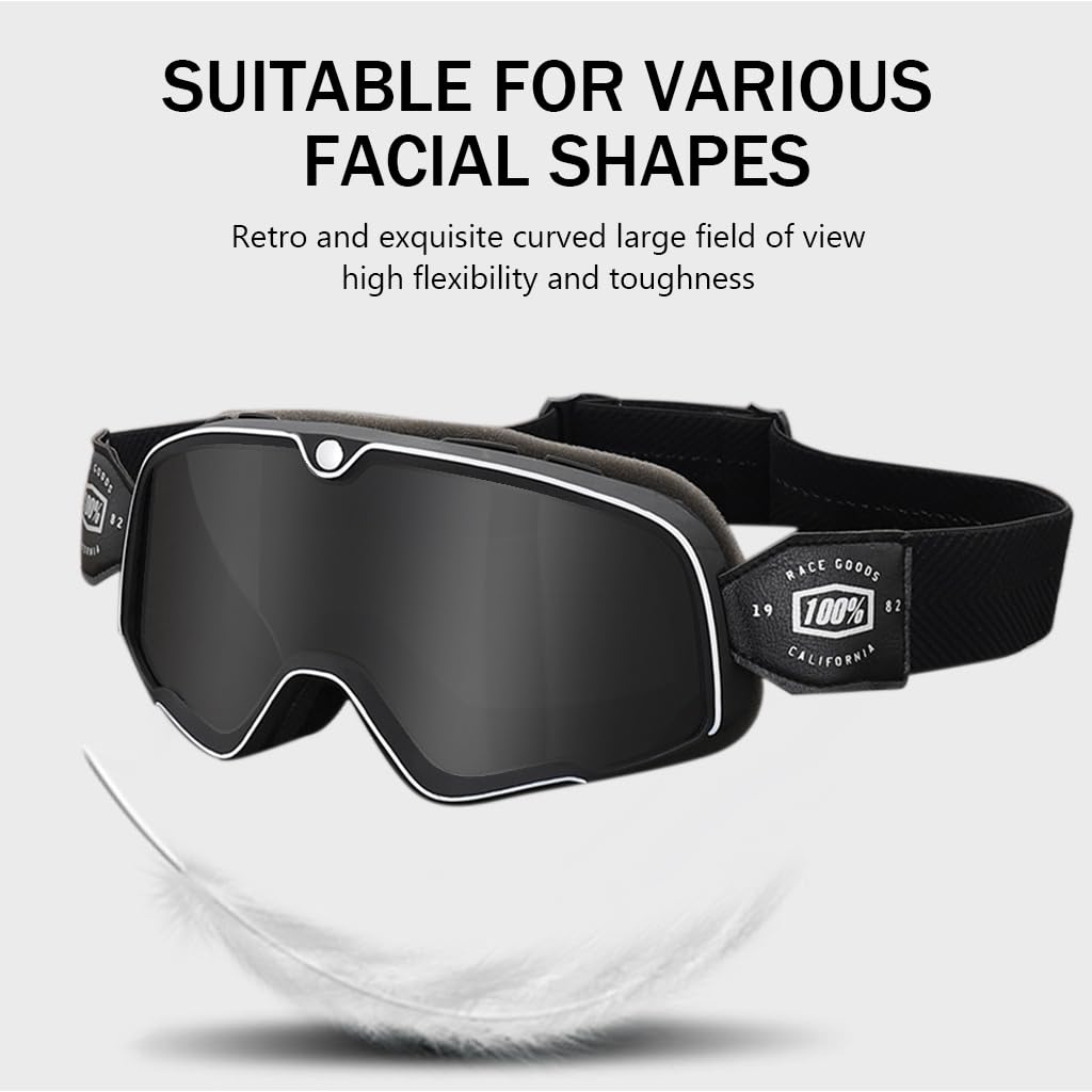 Proberos Motorcycle Goggles for Riding and Racing with UV400 Protection and Adjustable Headband