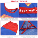 SNOWIE SOFT® Baby Bib Apron Long Sleeve Bib with Pocket Waterproof Oil Proof EVA Toddler Bib Sleeved Bib for DIY Crafting, Feeding, Cartoon Superman Print Baby Bib for Boys Girls 0-2 Years Old