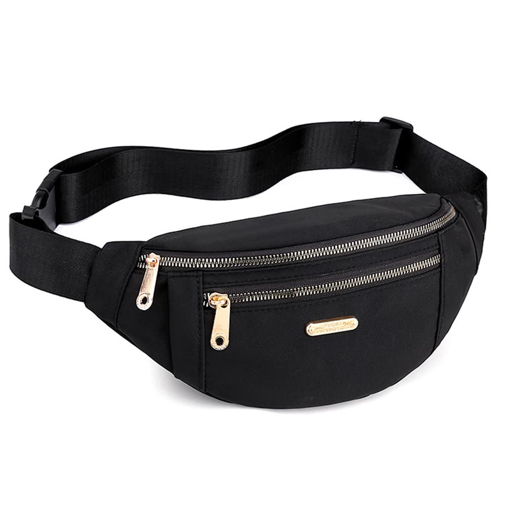 PALAY Waist Bag for Women with 4 Zipper Pockets 11.8×2.36×5.5 in & Quick Release Buckle | Waterproof Oxford Cloth for Travel and Running