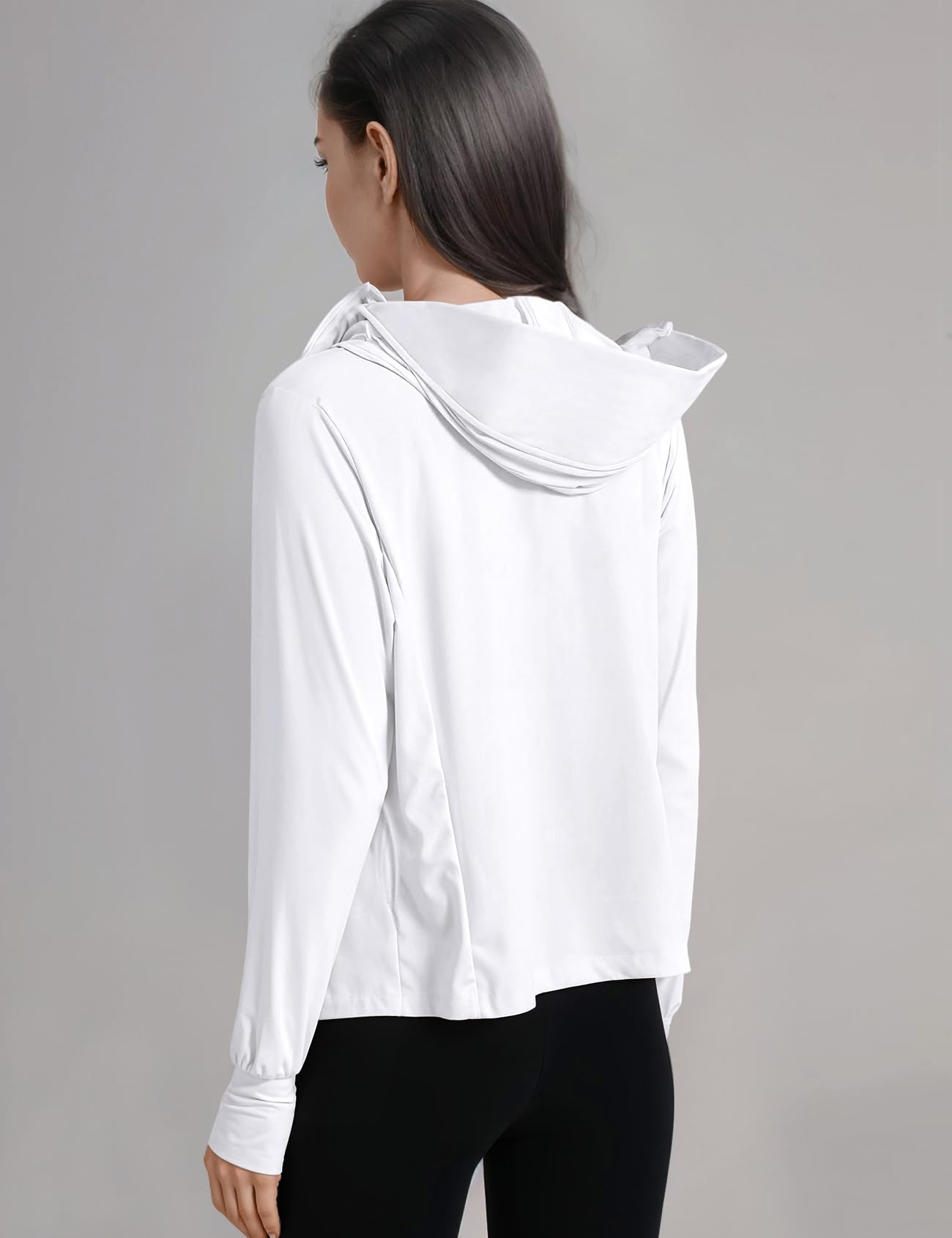 Venzina Women’s UPF 50+ Lightweight Athletic Jacket with Cooling Fabric and Ponytail Hood | UV Sun Protection for Hiking