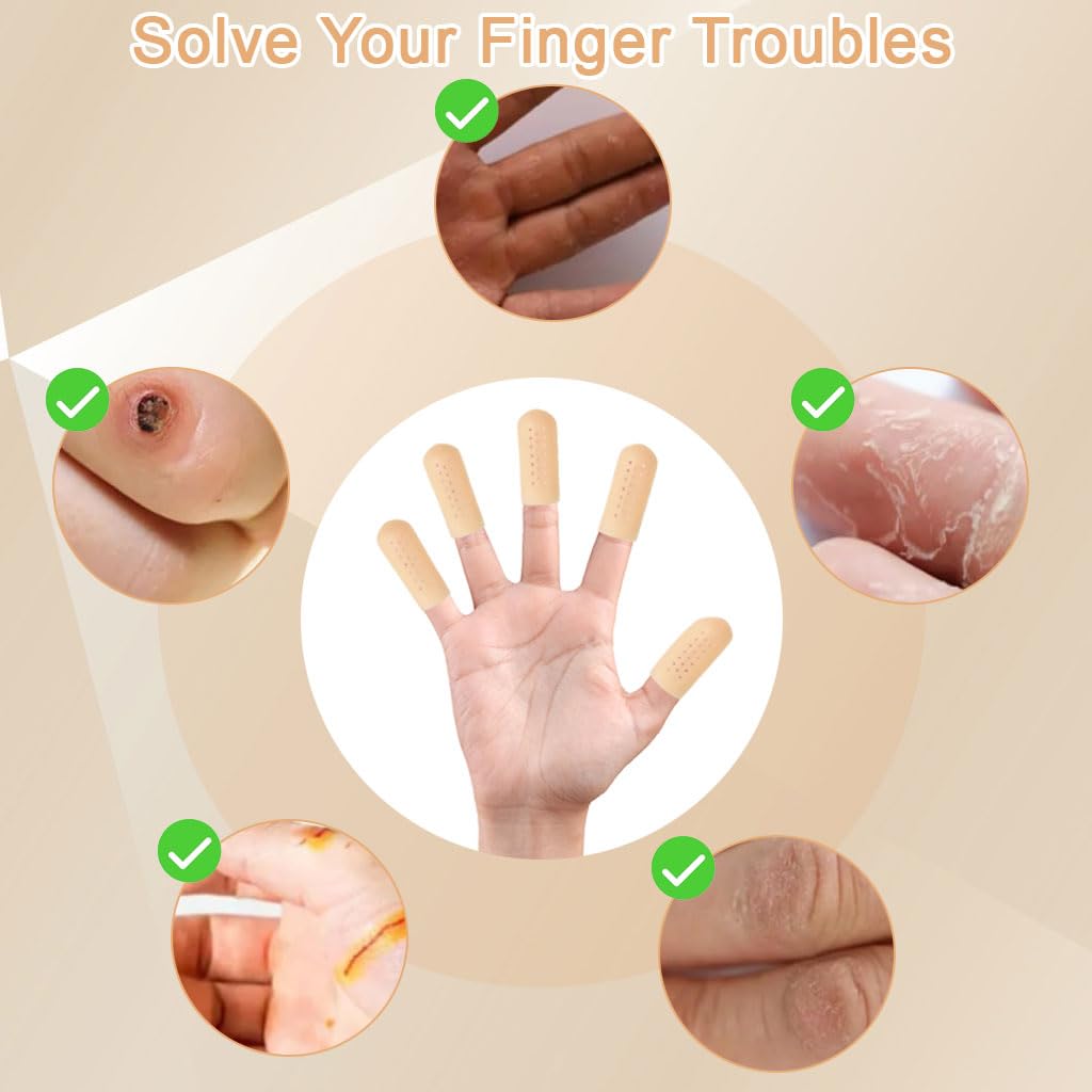ZIBUYU Silicone Finger Sleeves 10Pcs for Kitchen and Gardening with Ventilated Design | Reusable Protection for Crafts