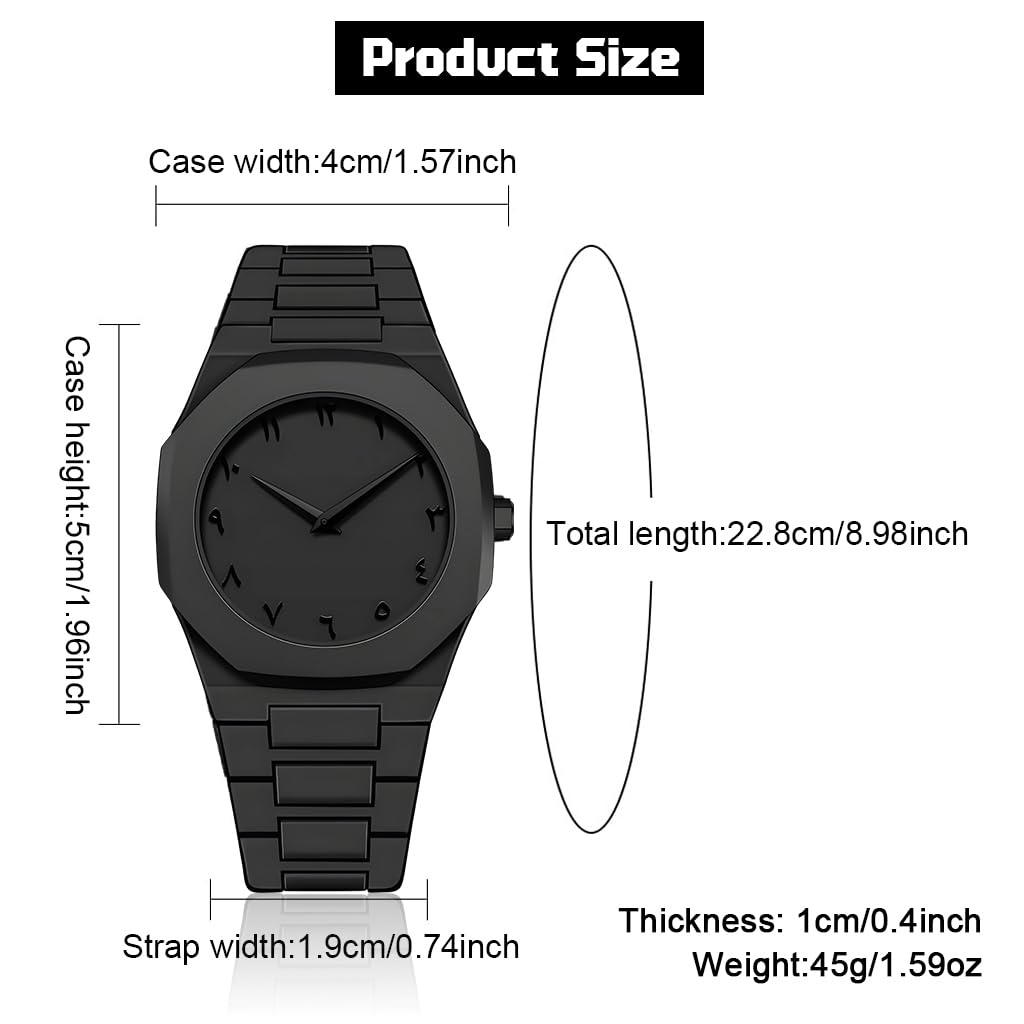 PROBEROS Watch for Men featuring Black Octagonal Case and Analog Mechanism | Gift Box Set