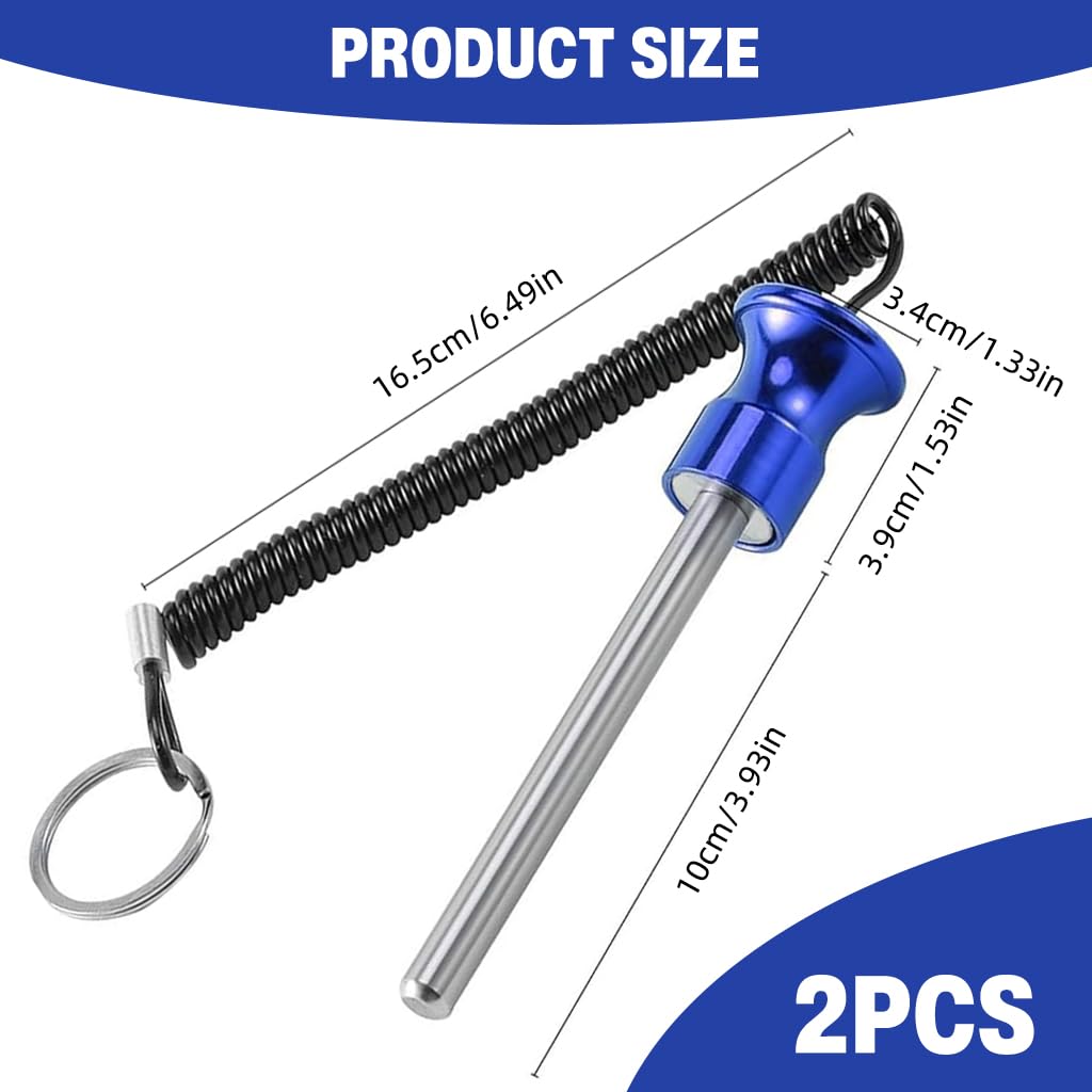 Proberos Weight Stack Fit Pins for Gym with Spring Coiled Lanyard & Keyring | Aluminum Alloy 2 Pcs