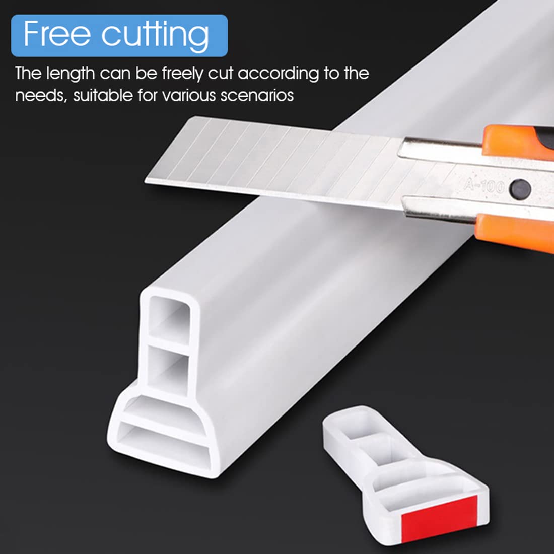 ELEPHANTBOAT Rubber Barrier for Shower Threshold 78.8 in with Collapsible Water Dam | Keeps Floor Dry and Safe