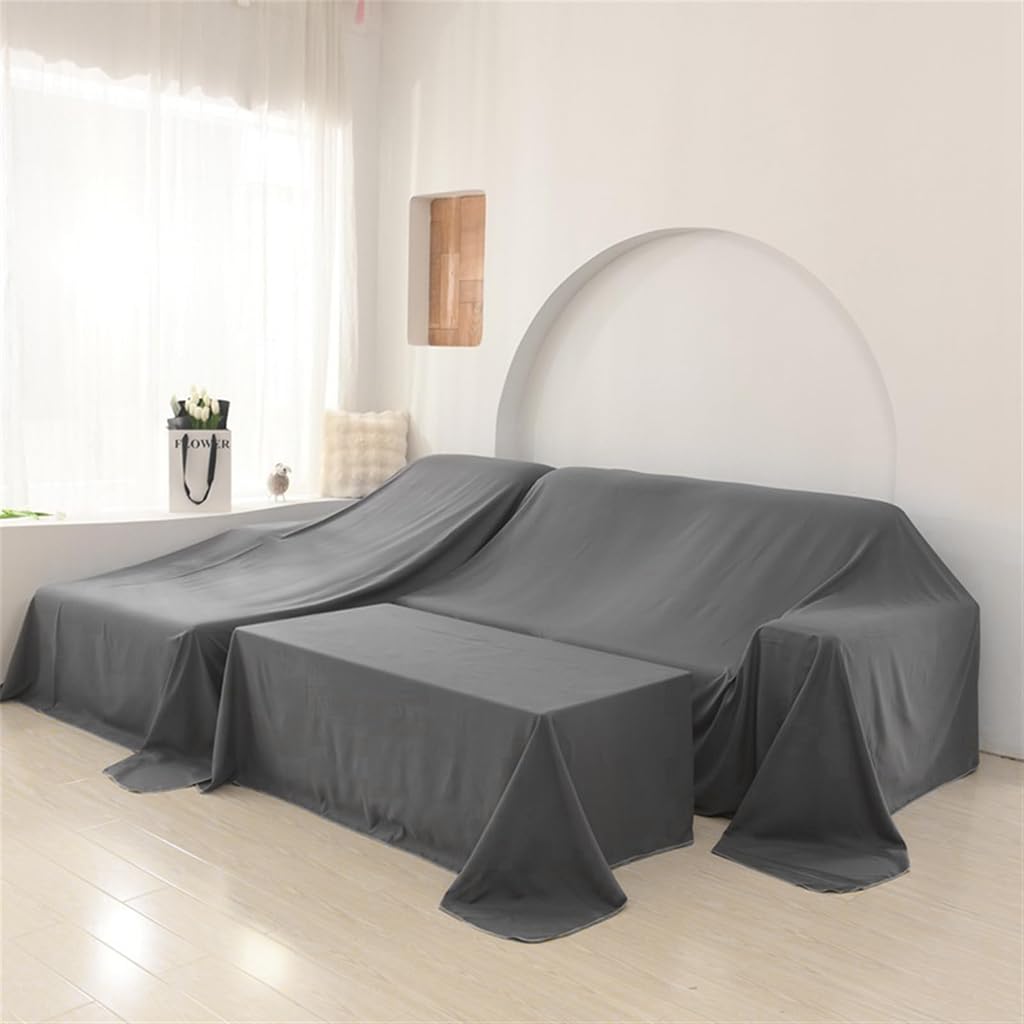 HASTHIP Furniture Dust Cover for Bed featuring 2.4×2 m polyester fabric in dark grey | protects sofas and tables