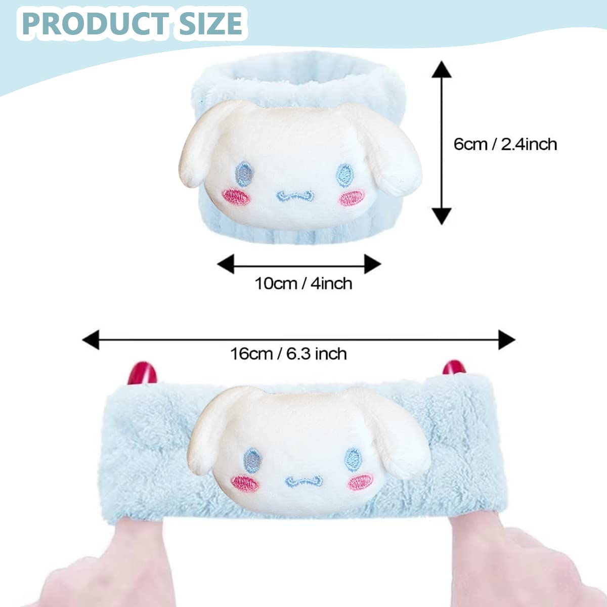 MAYCREATE Spa Face Wash Wrist Band for Women with Absorbent Microfiber Flannel | 1 Pair