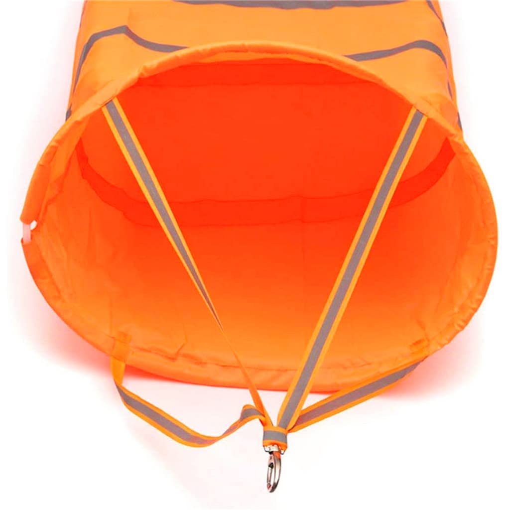 HASTHIP Airport Wind Sock for Outdoor Wind Direction Measurement with Reflective Straps and 30 in Length | Bright Orange Waterproof Nylon Design