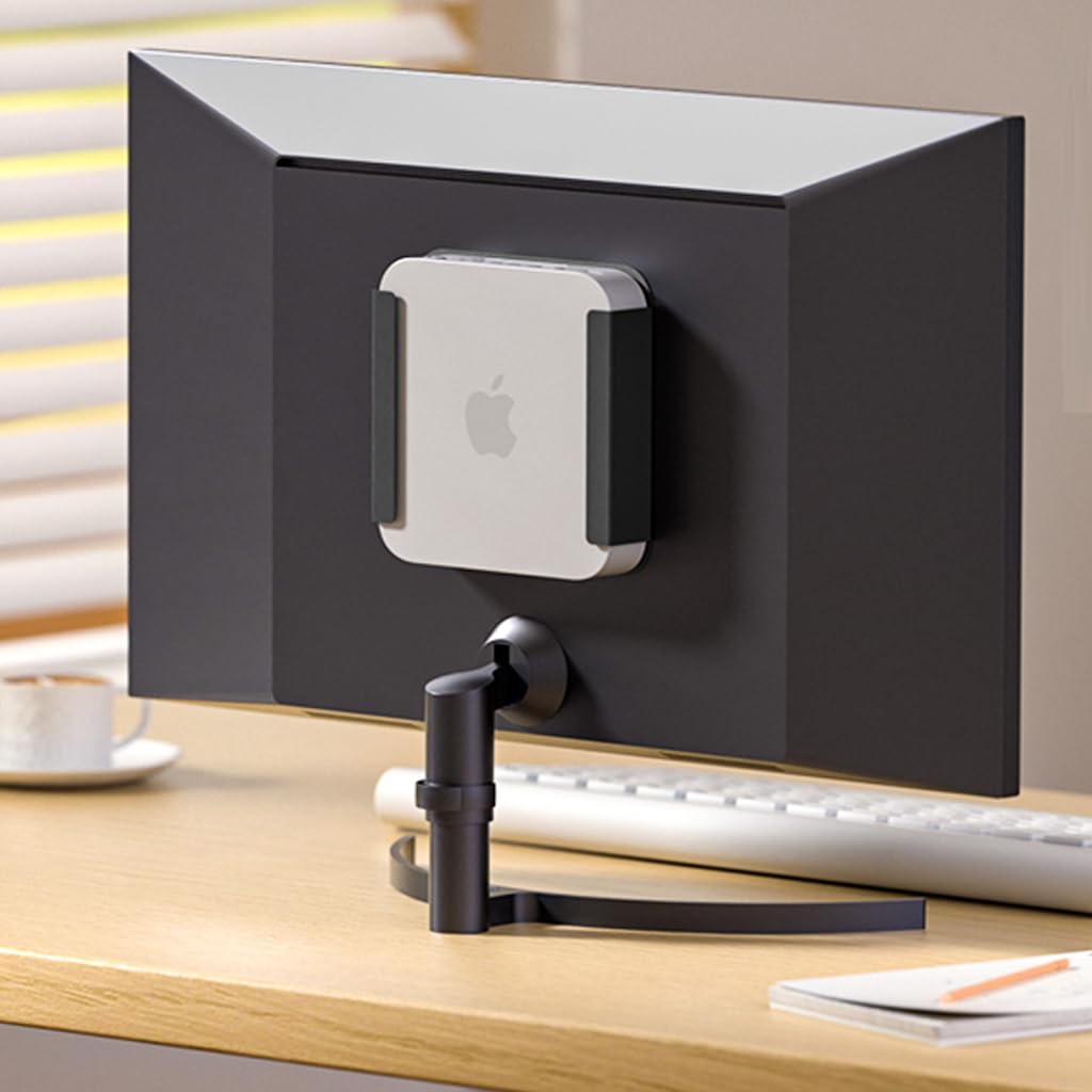 ZORBES Mount for Mac mini M4 with Carbon Steel Bracket and Anti Scratch Pads | Under Desk Wall Installation