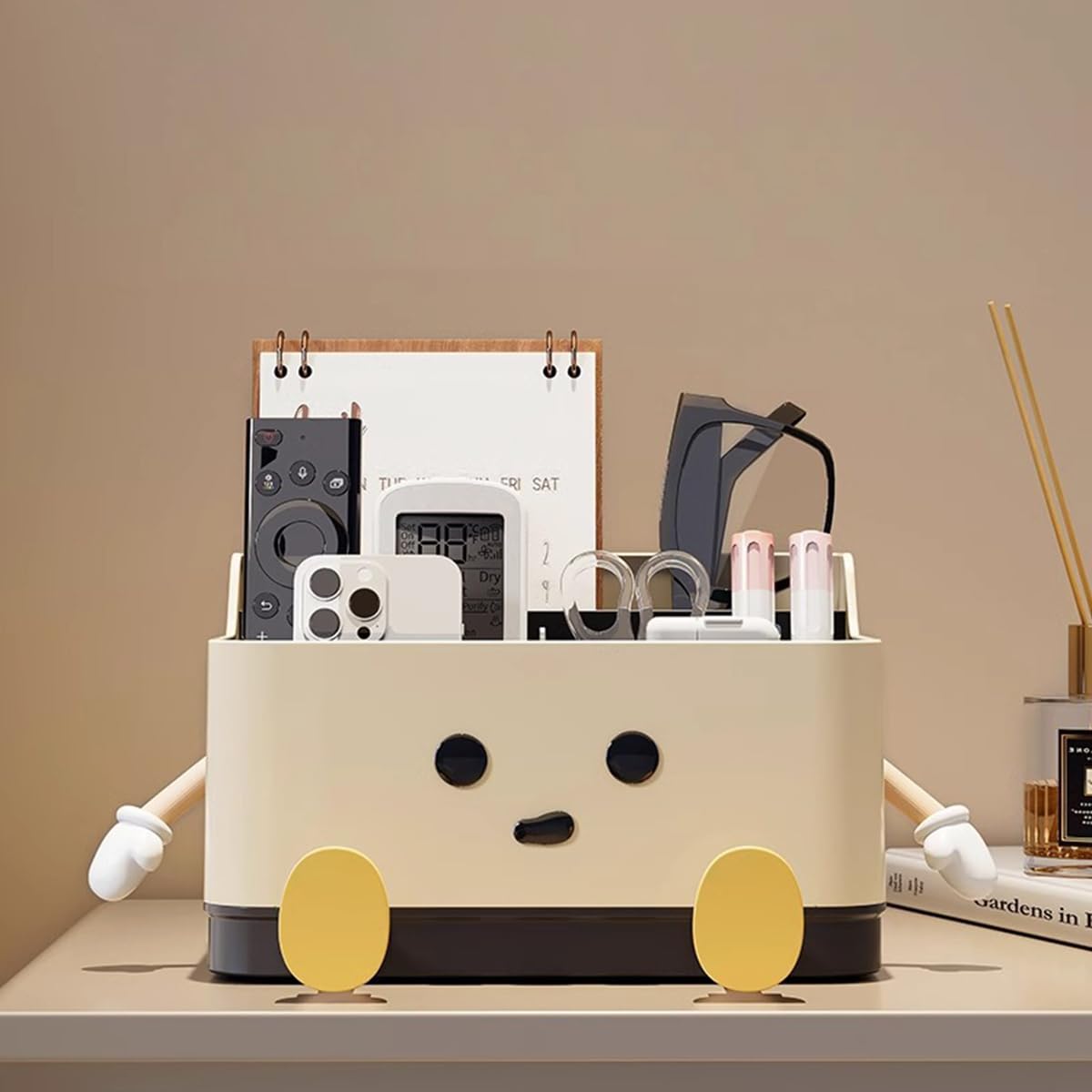 OFIFO Cartoon Desk Organizer for Home and Office with 4 Compartments | Fun Design