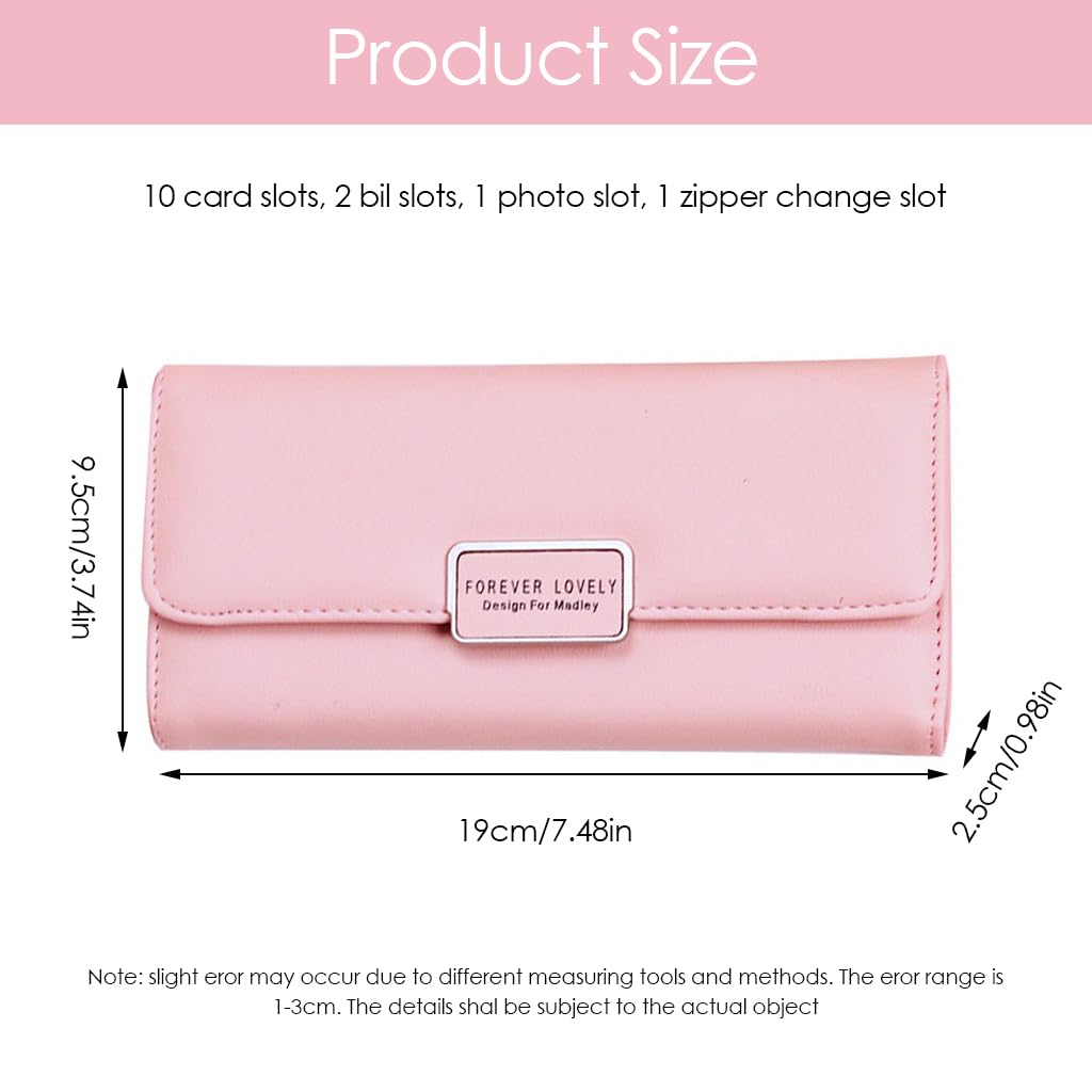 PALAY® Hand Wallet for Women, Girls Stylish Latest PU Long Women Wallet for Ladies, Girls Hand Purse Wallet Card Bag Fashion Wallet Clutch Bag for Women, Long Wallet for Women, Girls Gift - Pink