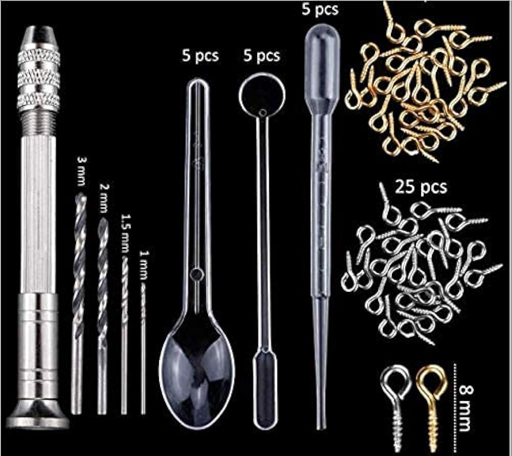 HASTHIP® 218PCS Silicone Resin Art Kit Set Resin Moulds for Jewellery Making with Storage Bag Mould for Epoxy Casting Molds Craft DIY White