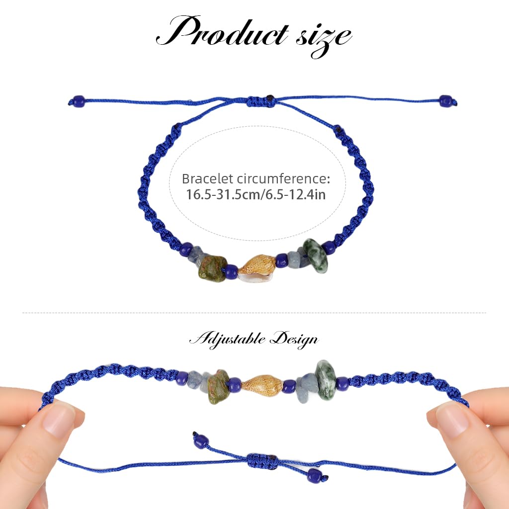 SANNIDHI Bracelets Set for Girls featuring Adjustable Braided Rope with Mini Conch Charms | 12pcs Friendship and Rakhi Gift