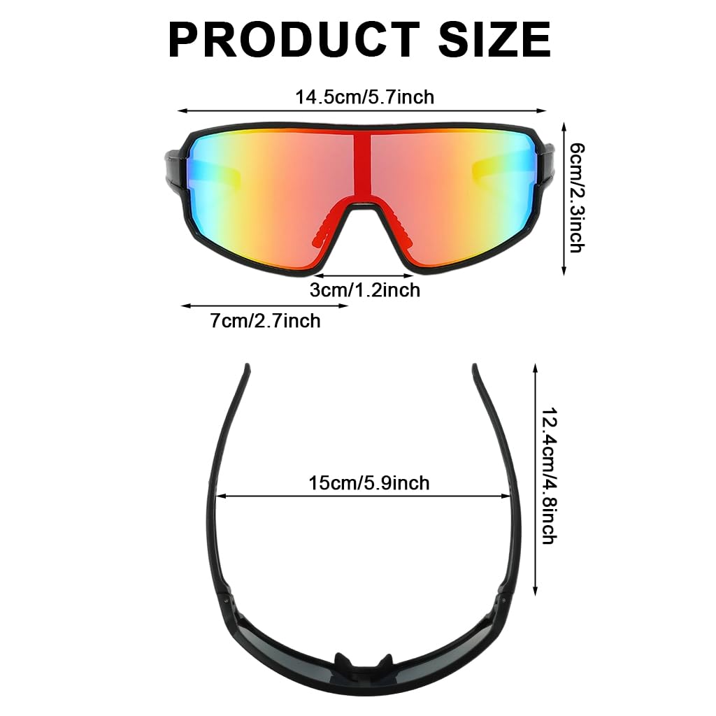PROBEROS Cycling Sunglasses for Men with UV400 Polarized Lenses featuring TR90 Frame | Anti Glare Black