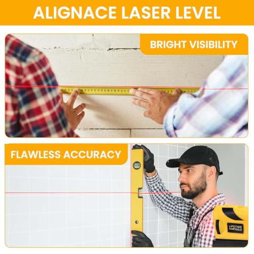 Serplex® 4 in 1 Laser Level Horizontal Vertical Lines Cross-Line 360 Fine Tuning Infrared with Folding Tripod Base 16Ft Range Battery Operated No Battery Included 2PCS