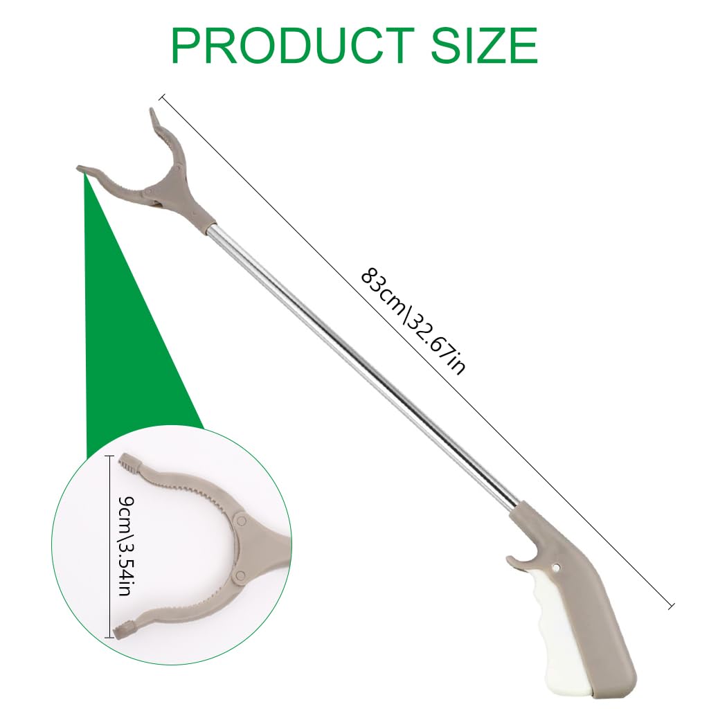 HASTHIP Reacher Tool for Litter Pick Up with 33 in Anti Slip Clamp and Ergonomic Handle | Assistive Device for Elderly