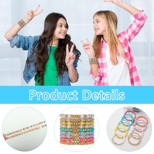 SANNIDHI® Bracelet for Girls - Bohemian Stackable Friendship Surfer Clay Beaded Bracelets