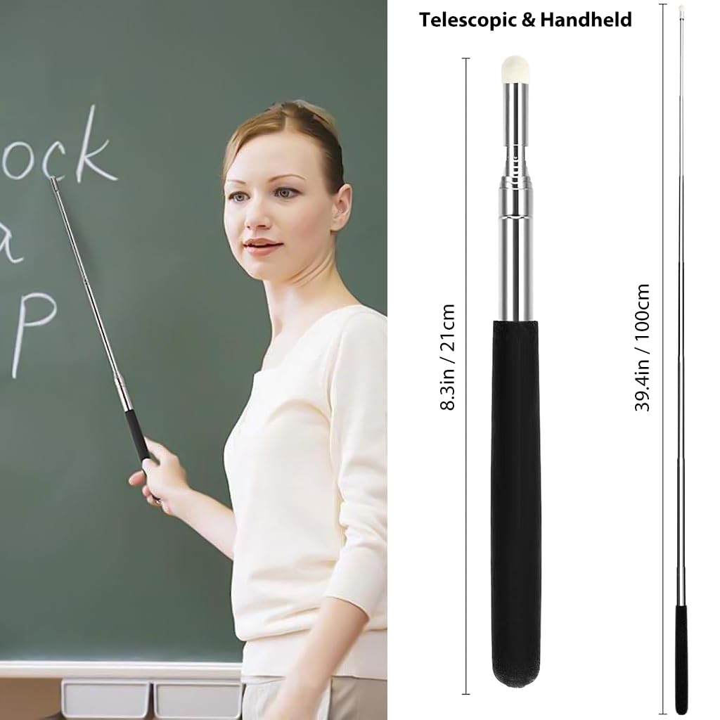 Climberty® 1M Telescopic Teachers Pointer with Stylus Tip, Teaching Pointer, Extendable Telescopic Pointer for LED Interactive Screen, Presentation, Home Tutoring, Classroom (Black)