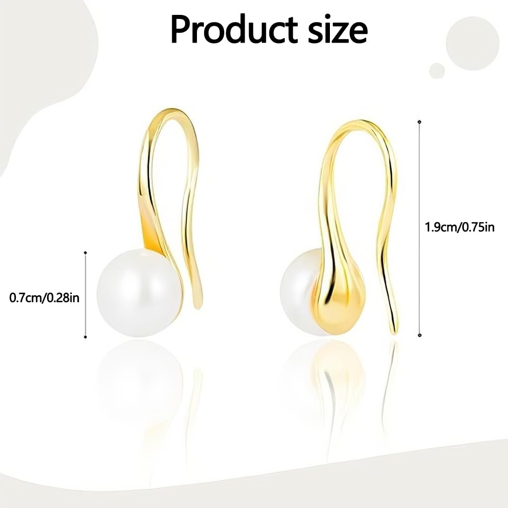 Zibuyu Pearl Earrings for Women featuring Teardrop Dangle Design with Gold Finish | Lightweight Gift Jewelry