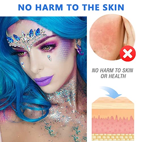 MAYCREATE® Face Gems Rhinestone Decoration Jewelry Stickers For Women Girls Mermaids Tears Makeup Artist Temporary Eyes Crystal Jewels Festival Party Rave Blue 3PCS