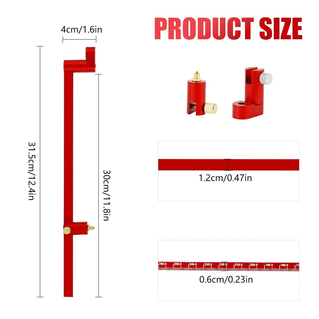 Serplex Woodworking Compass Scriber for Arc Drawing and Parallel Line Marking | 300mm Aluminum Alloy Precision Tool