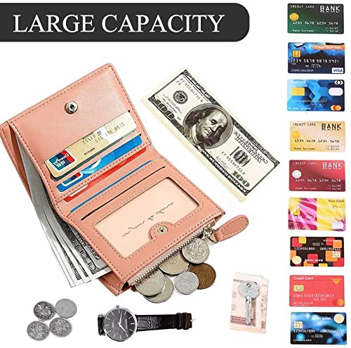 PALAY Small Wallet for Women with 6 Card Slots and Zipper Coin Pocket | PU Leather Black Purse