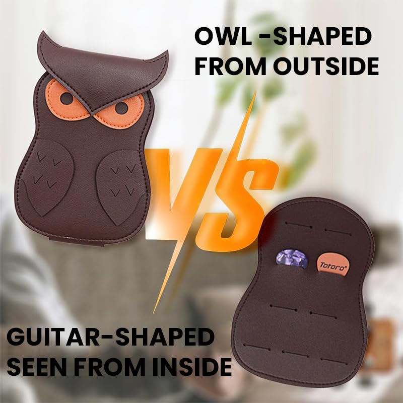 HASTHIP Guitar Pick Holder Case for Travel with Bi Fold Design Holding 18 Picks | PU Leather Snap Closure