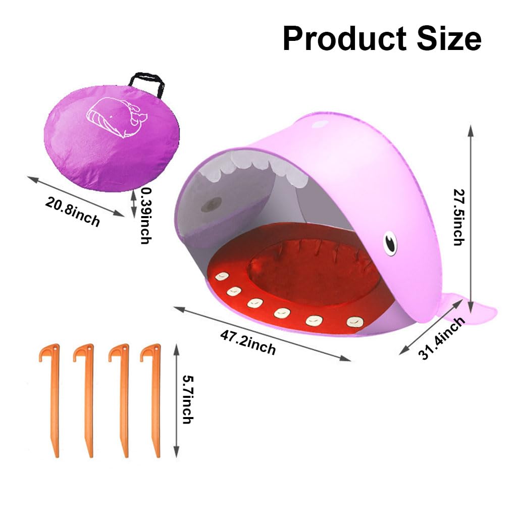 PATPAT Beach Play Tent House for Baby with UV Protection and Pop Up Design 120×80×70cm Pink Shark