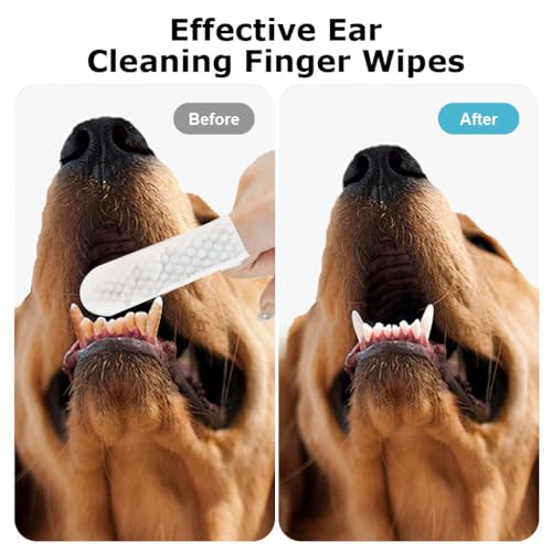 Qpets® 150PCS Wet Wipes for Dogs, Pet Wet Wipes for Cats Dogs, Non-Woven Dog Wet Wipes for Cleaning Finger Cat Cot Grooming Wipes Suit for Pet Daily Teeth & Paw Care Cleaning Wipes