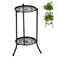 HASTHIP® Flower Pot Stand For Planters, Durable Metal Plant Holder Bracket Plant stand, Double Layer Plant Pot stand for Balcony decoration items outdoor (60cm Height)