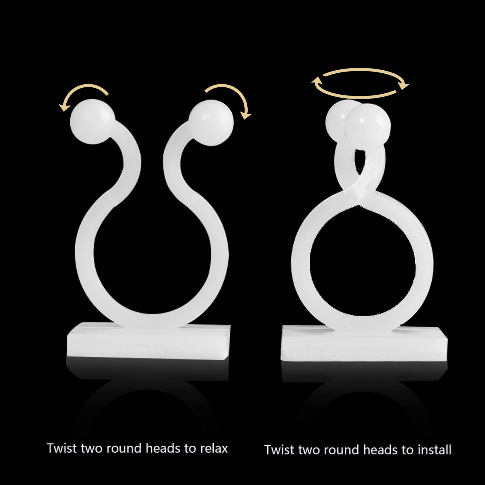 HASTHIP Plant Climbing Wall Fixture Clips with Twist Lock Design 50 Pcs | White ABS Hooks for Home and Garden