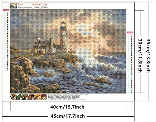 HASTHIP® 5D Diamond Painting by Number Kit, 40 * 50cm Full Drill Diamond Painting Rhinestone Embroidery Pictures for Adults Kids Relaxation and Home Wall Decor (Multi-Color 5)