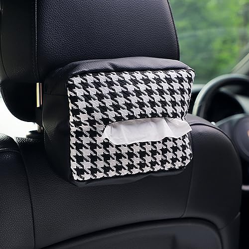 ZIBUYU® Car Tissue Box Cartoon Tissue Paper Holder Tissue Organizer Plush Car Tissue Box with Quick Release Buckle, Cartoon Tissue Paper Holder for Car, Home, Office