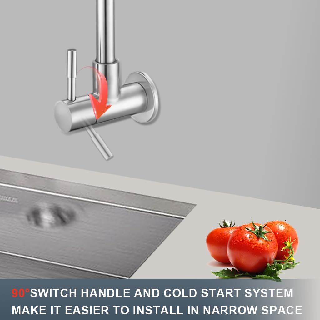 HASTHIP Sink Tap for Kitchen and Bathroom with High Arch Spout | Stainless Steel Minimalist Design